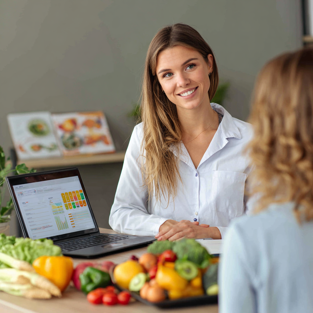 Nutričný poradca počas konzultácie